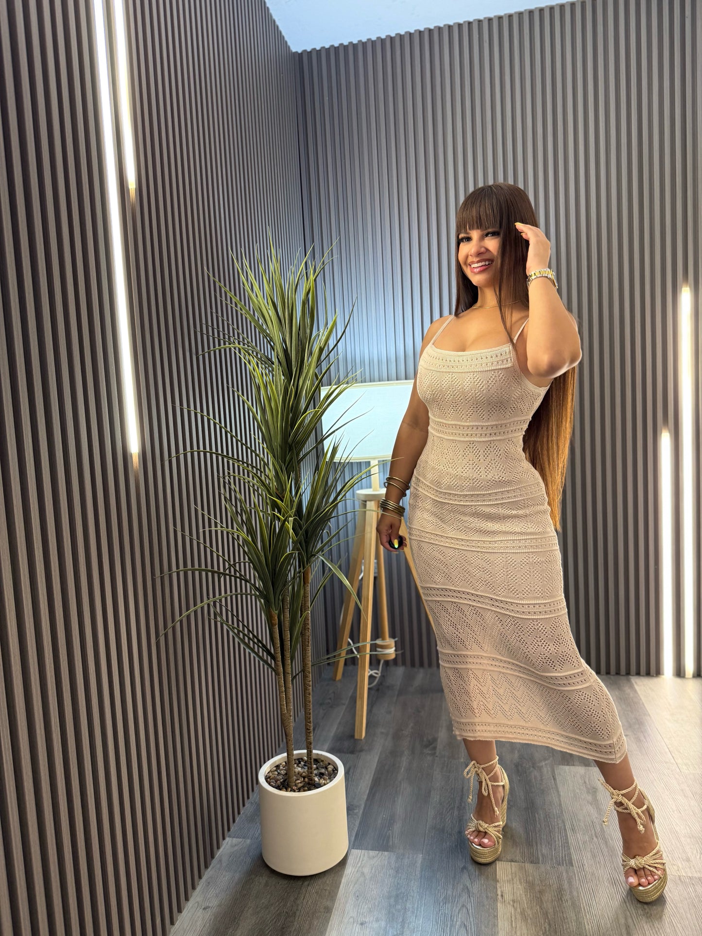 Velour Crochet Dress
