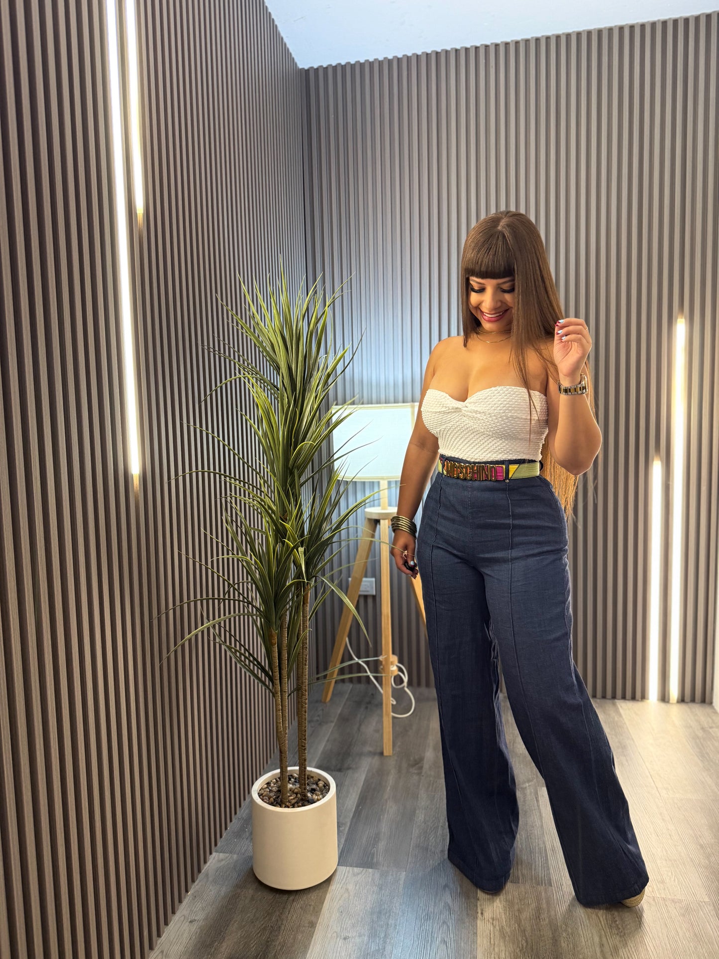 Denim Wide Leg Pant